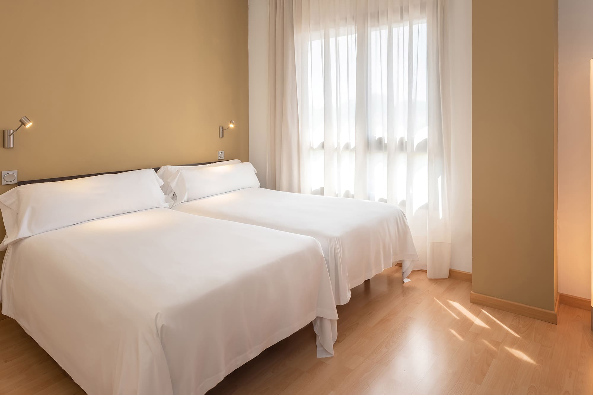 a room with two beds