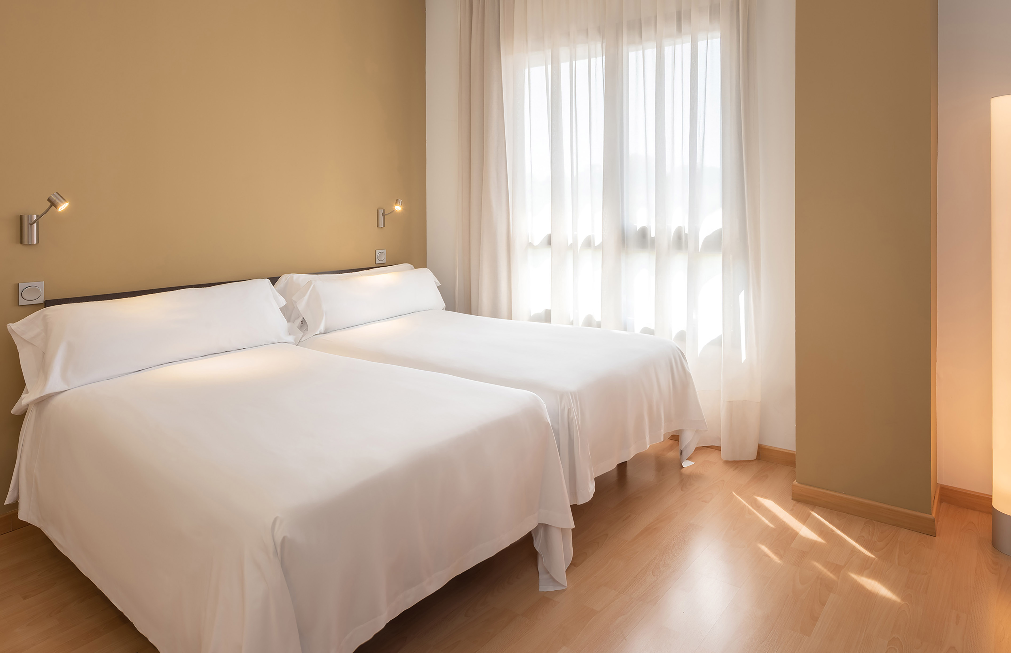 a room with two beds