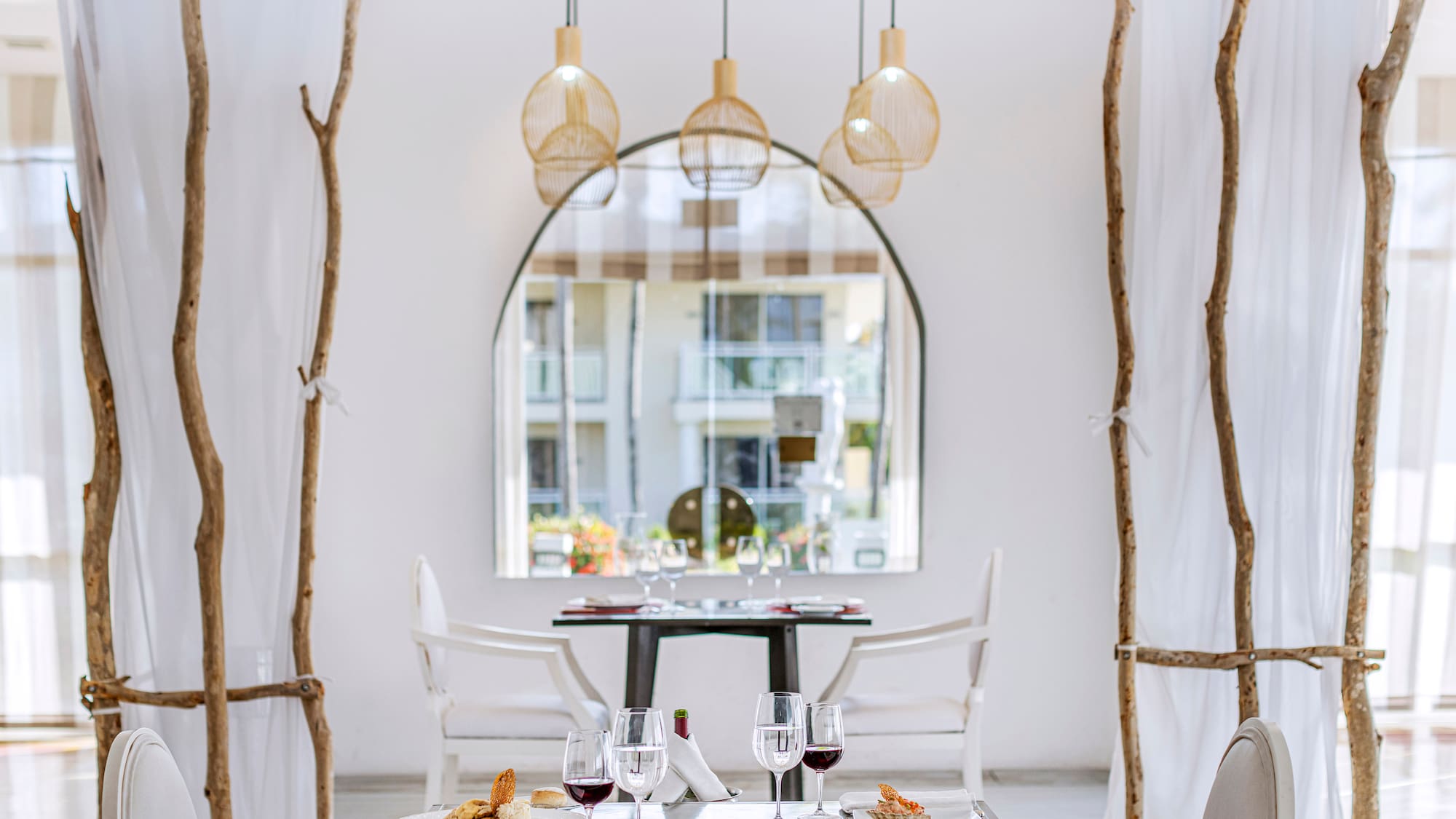 a table with food on it