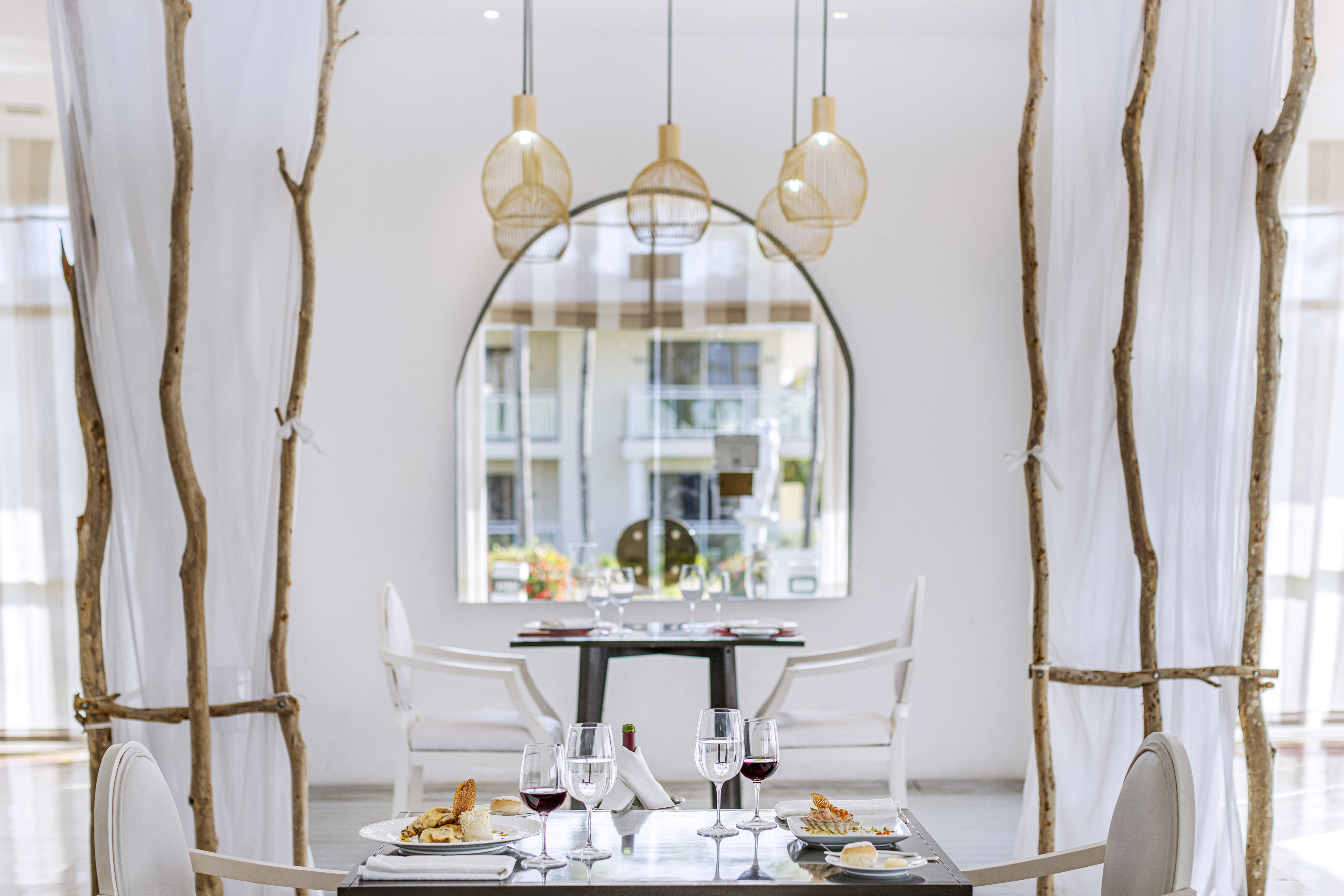 a table with food on it