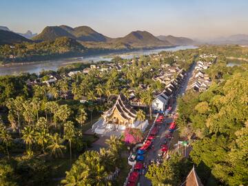 a city with many buildings and trees