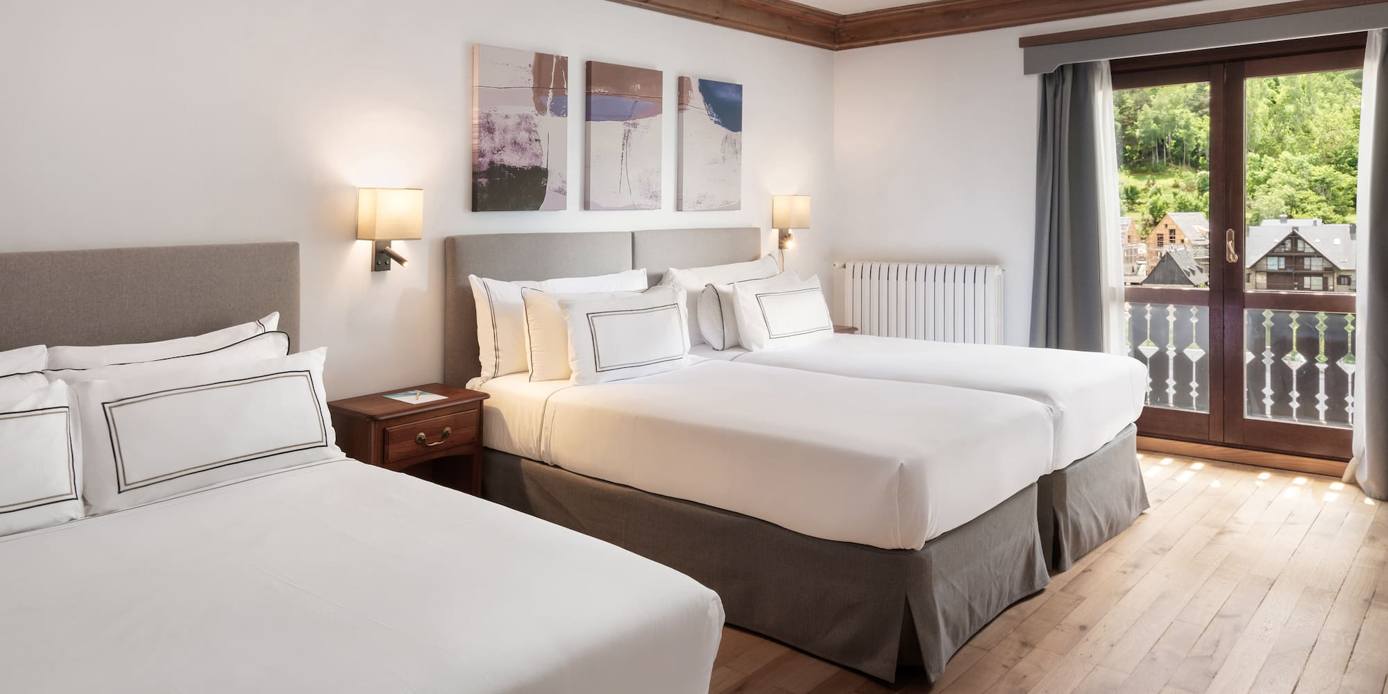 a room with two beds