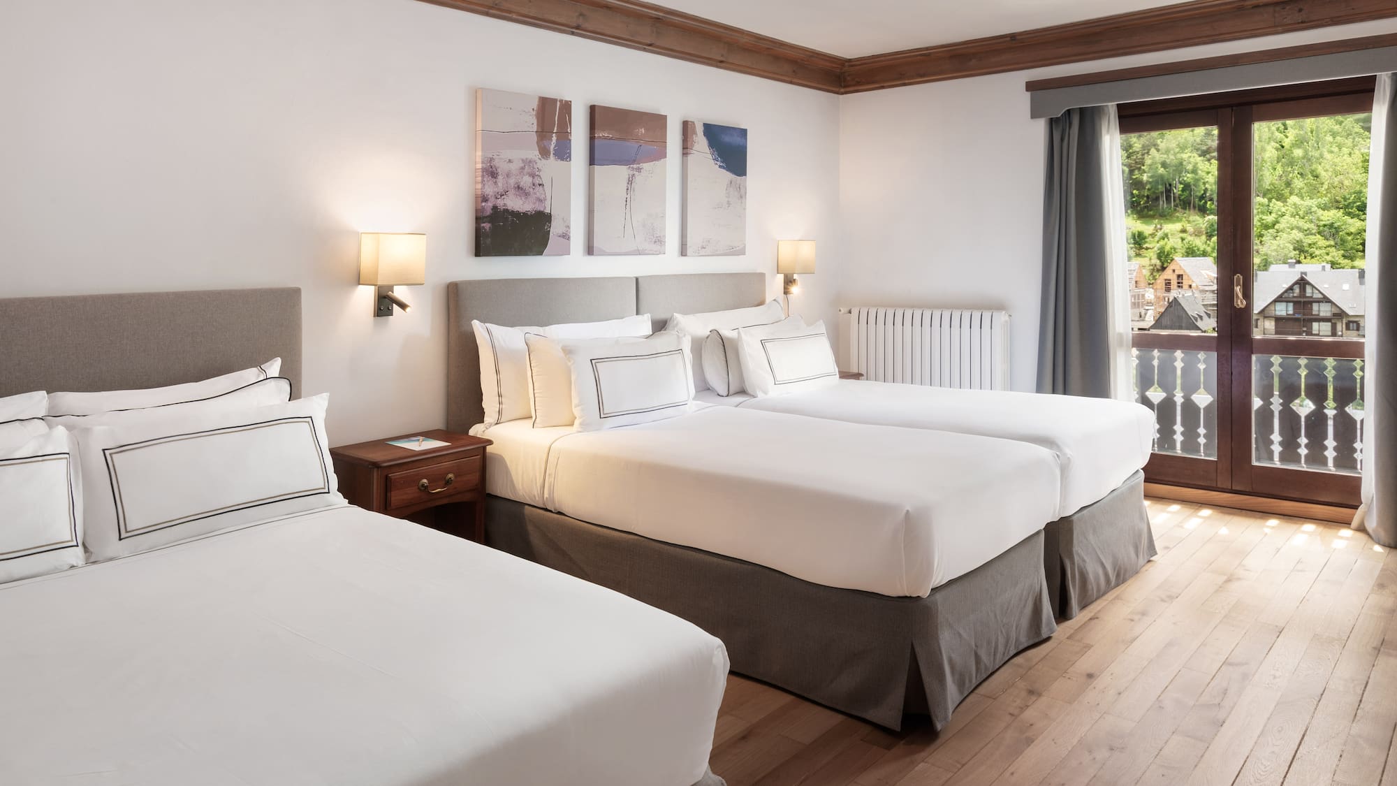 a room with two beds