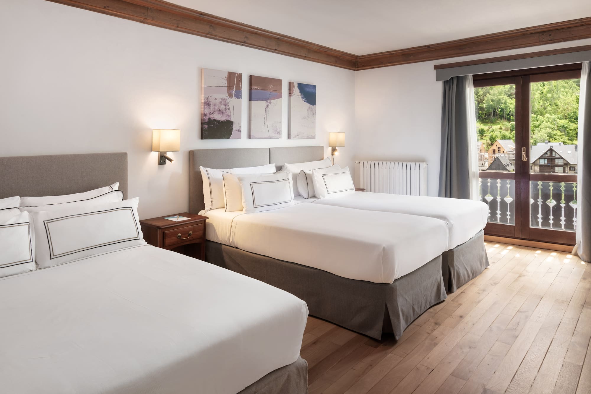 a room with two beds