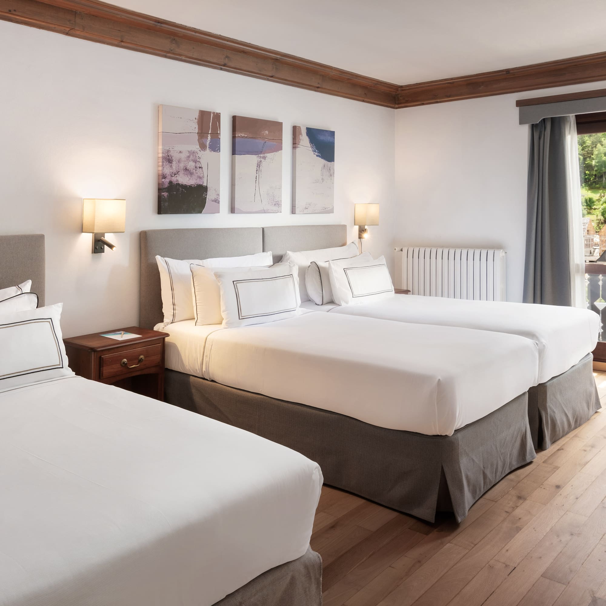 a room with two beds