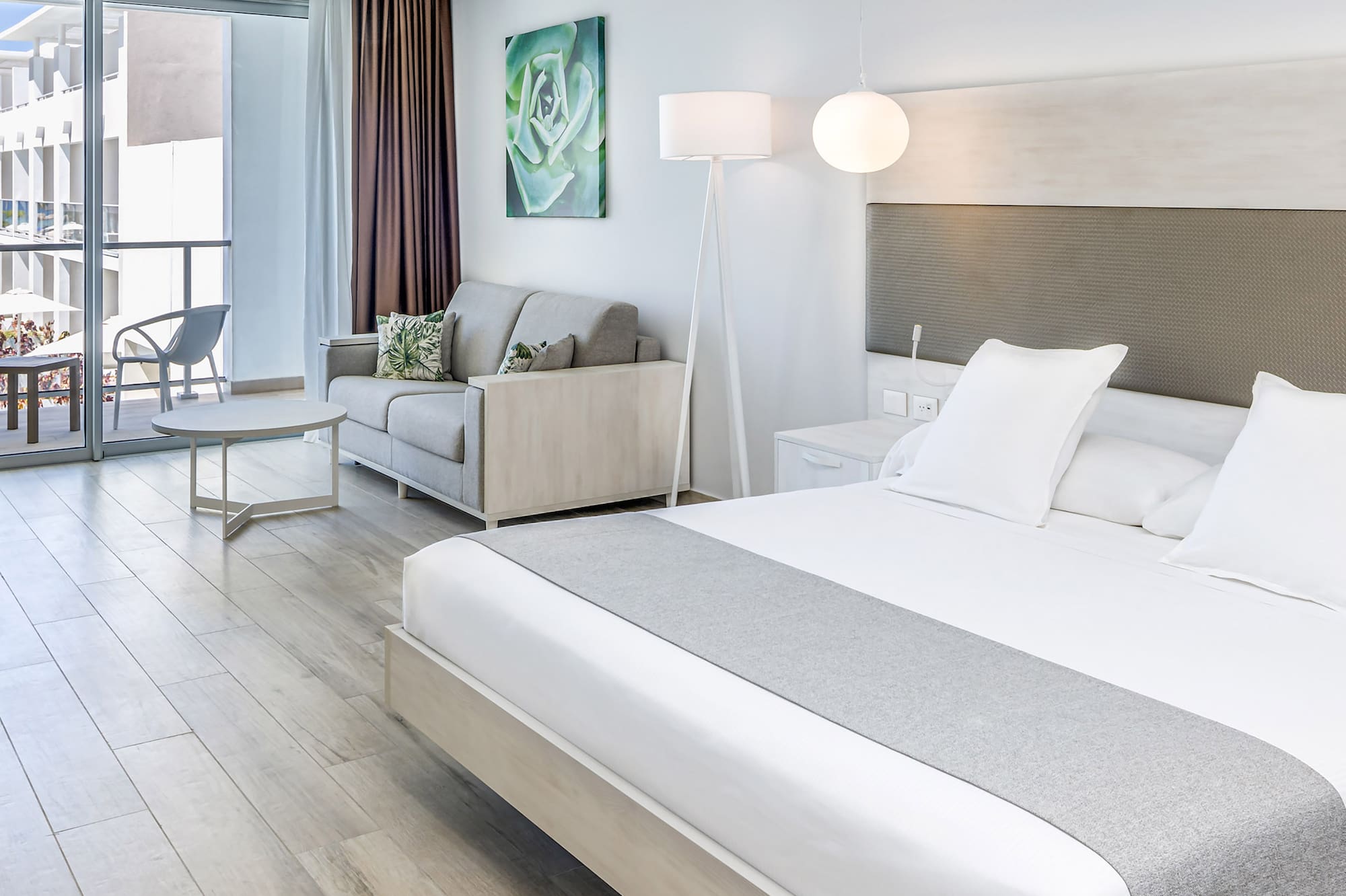 a room with a bed and a couch