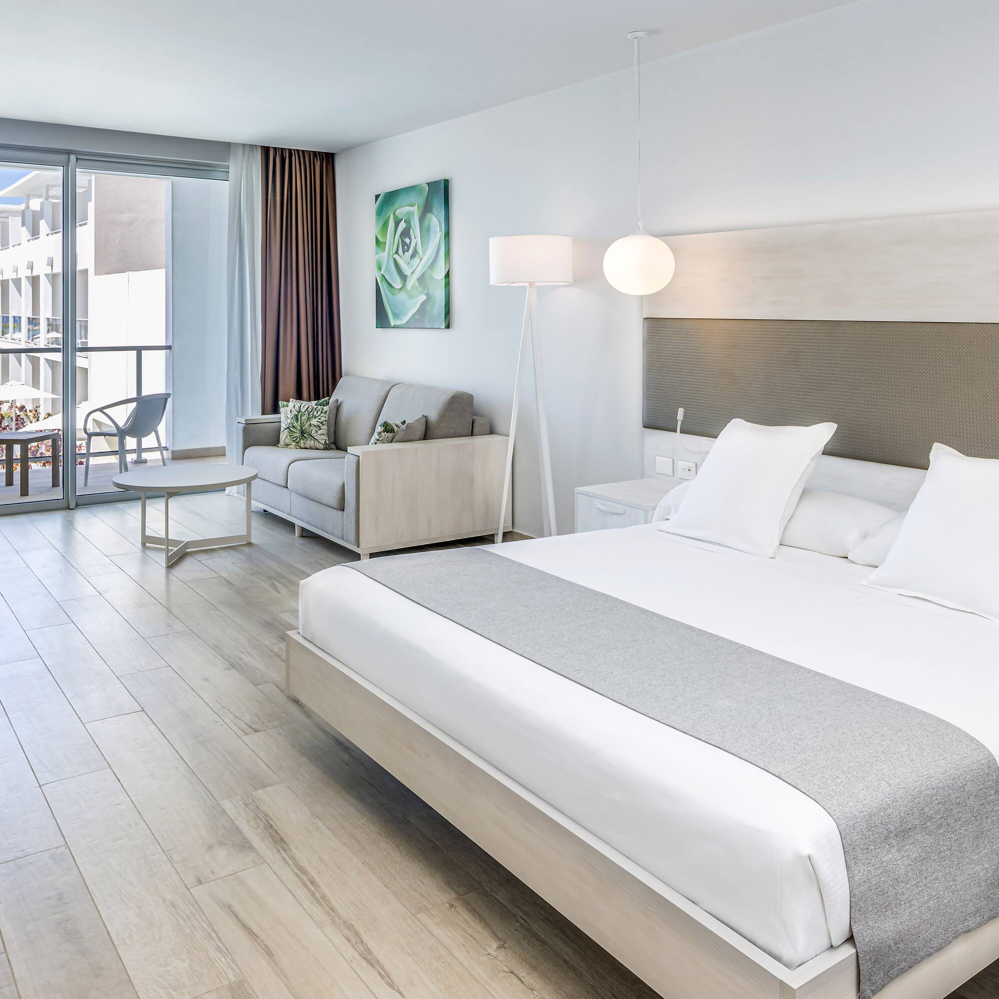 a room with a bed and a couch