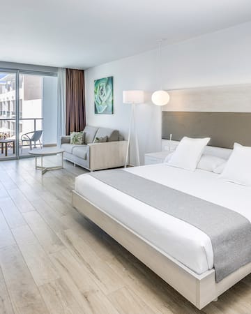 a room with a bed and a couch