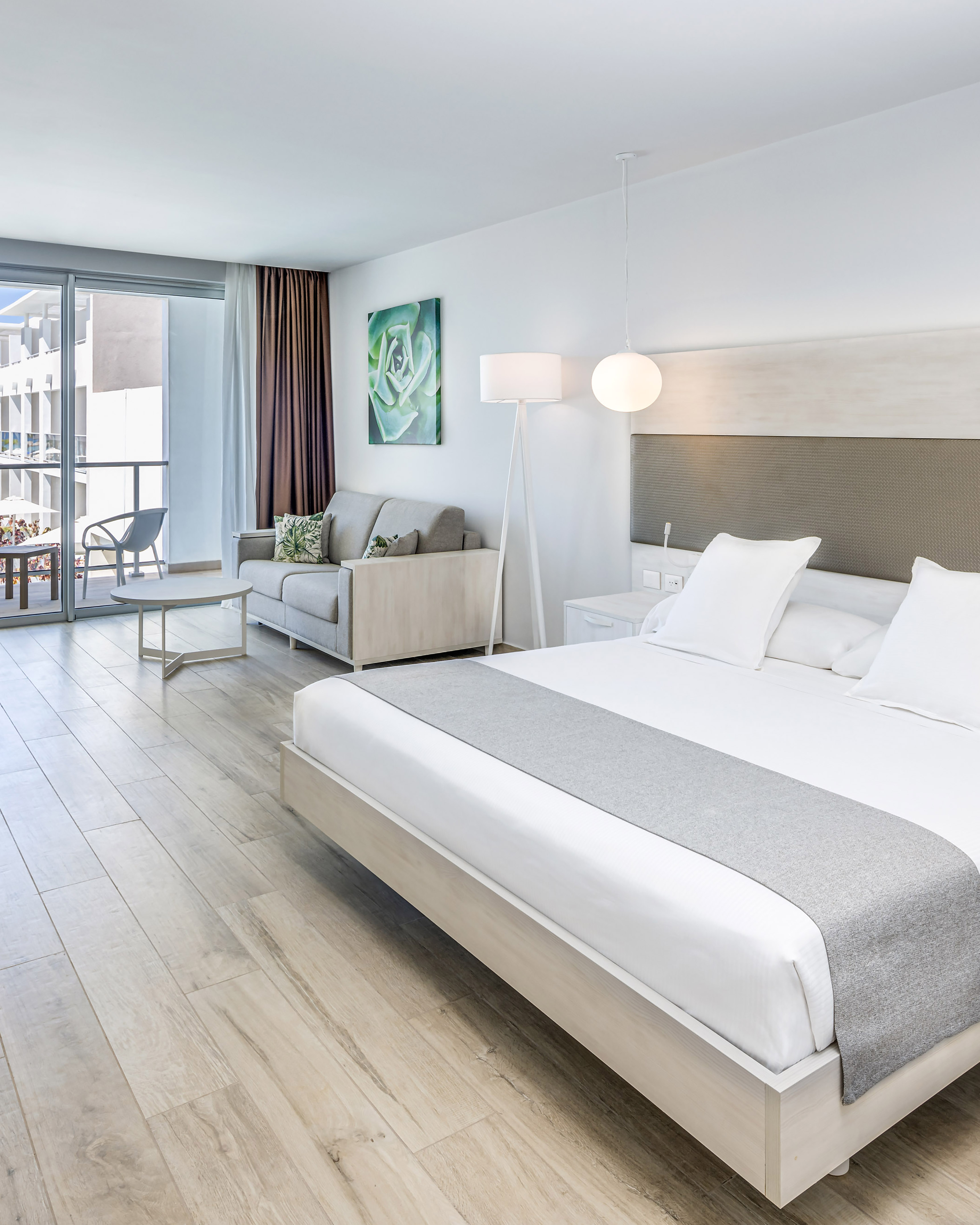 a room with a bed and a couch