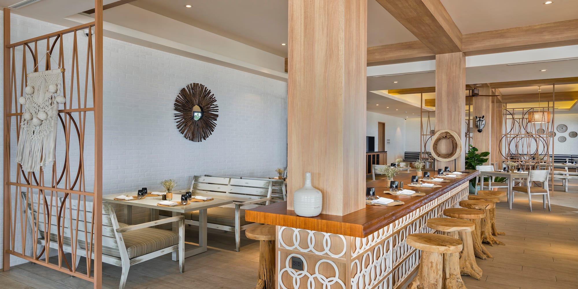 a restaurant with tables and chairs