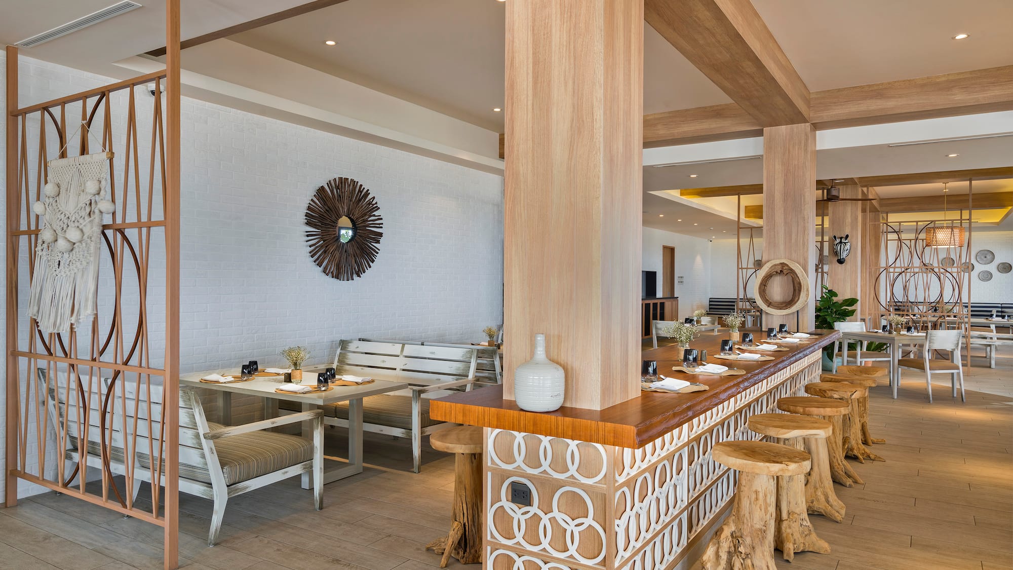 a restaurant with tables and chairs