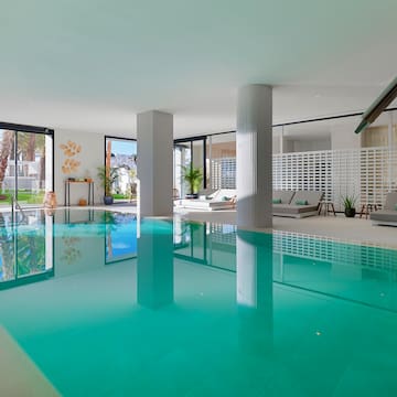 a pool inside a house