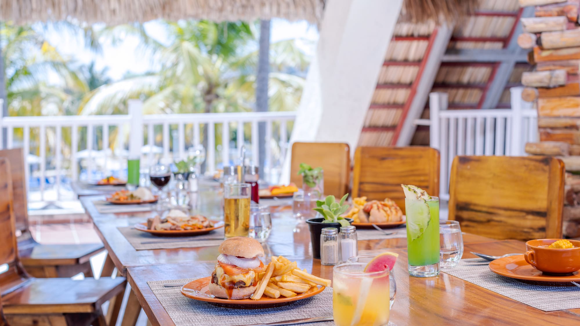 a table with food on it