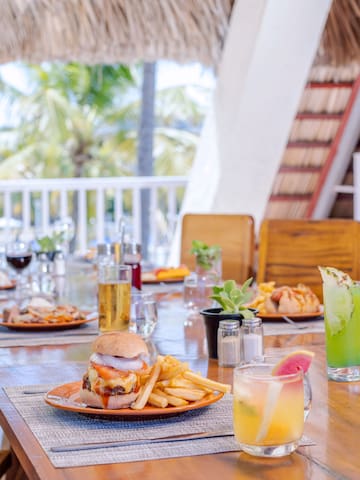 a table with food on it