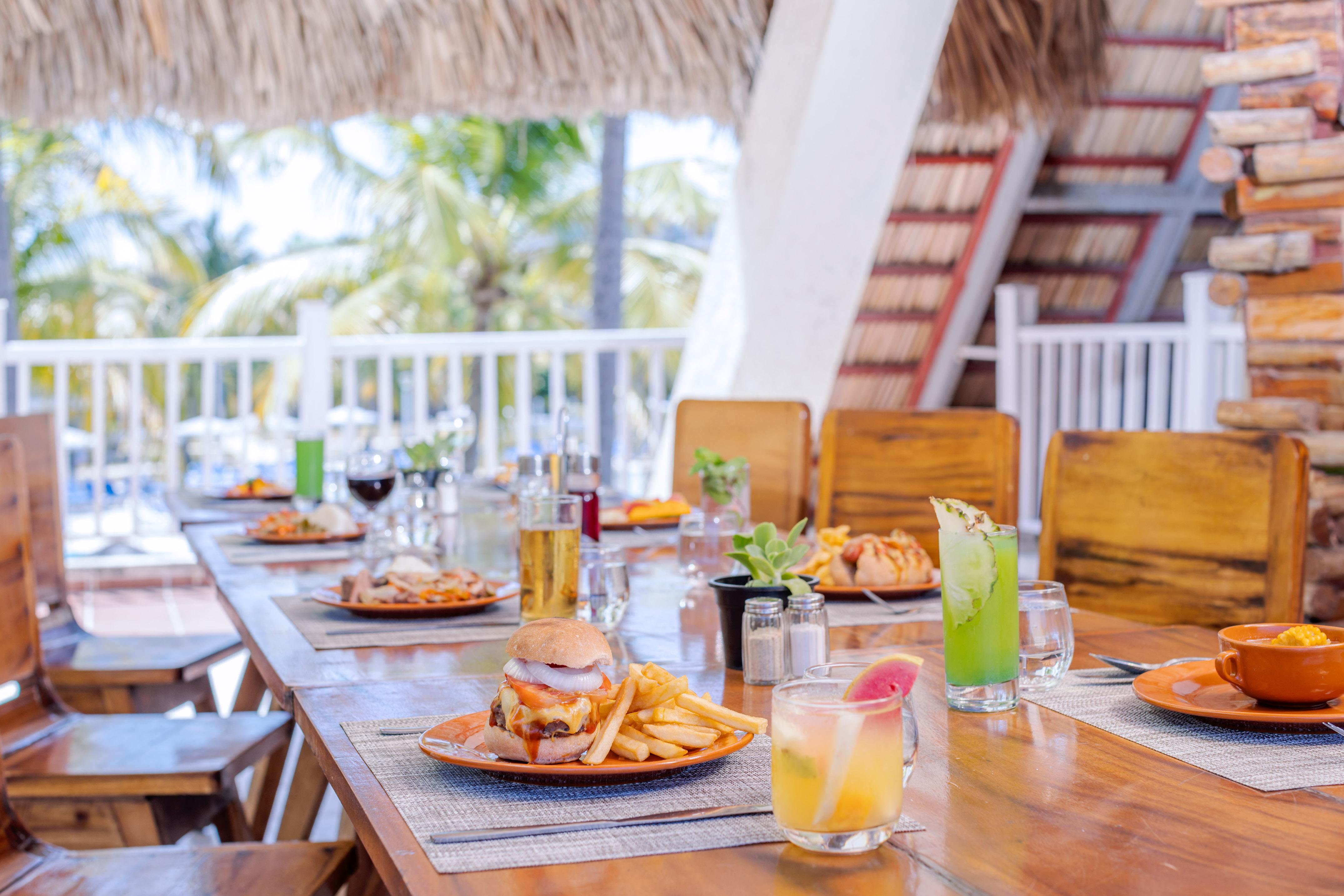 a table with food on it