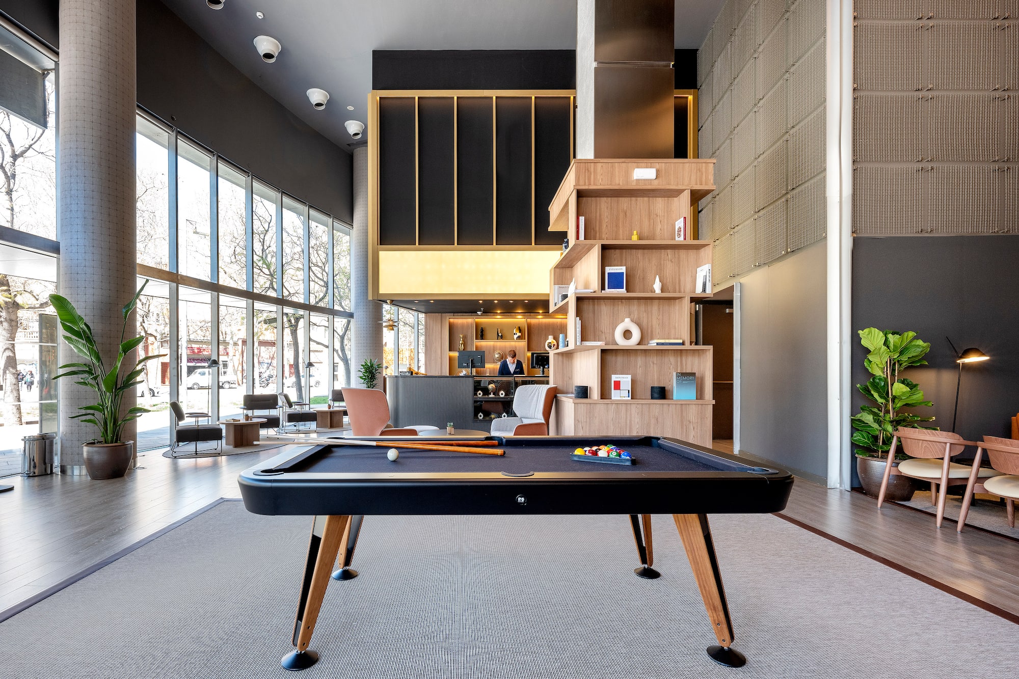 a pool table in a room