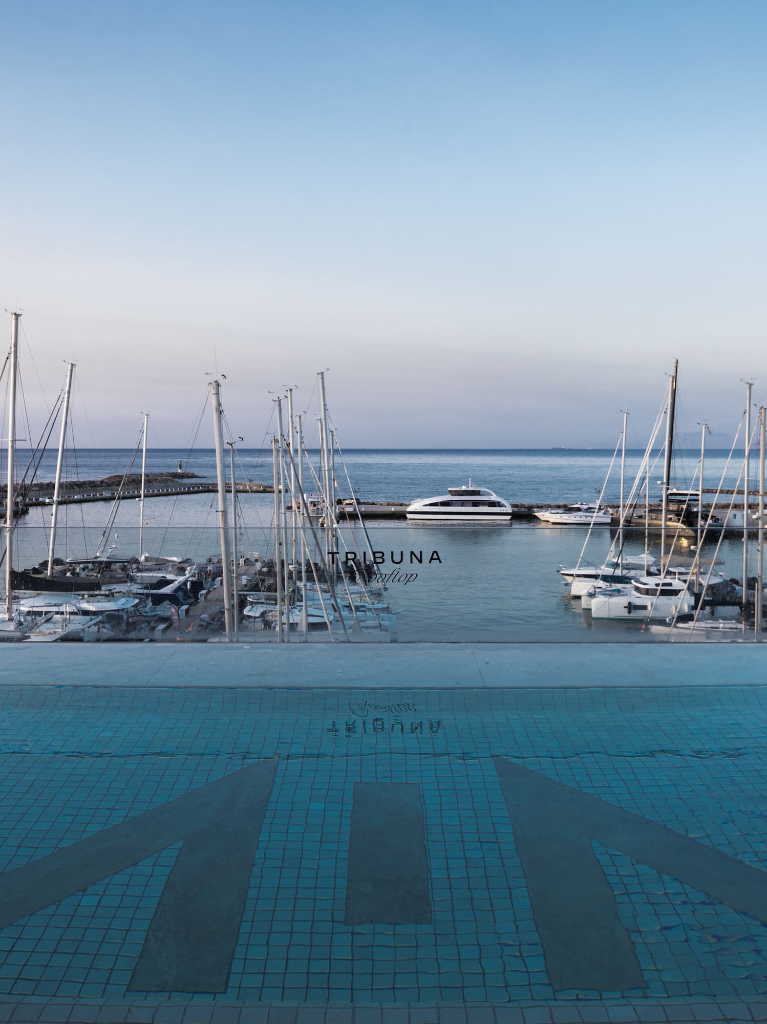 a pool with boats in the water