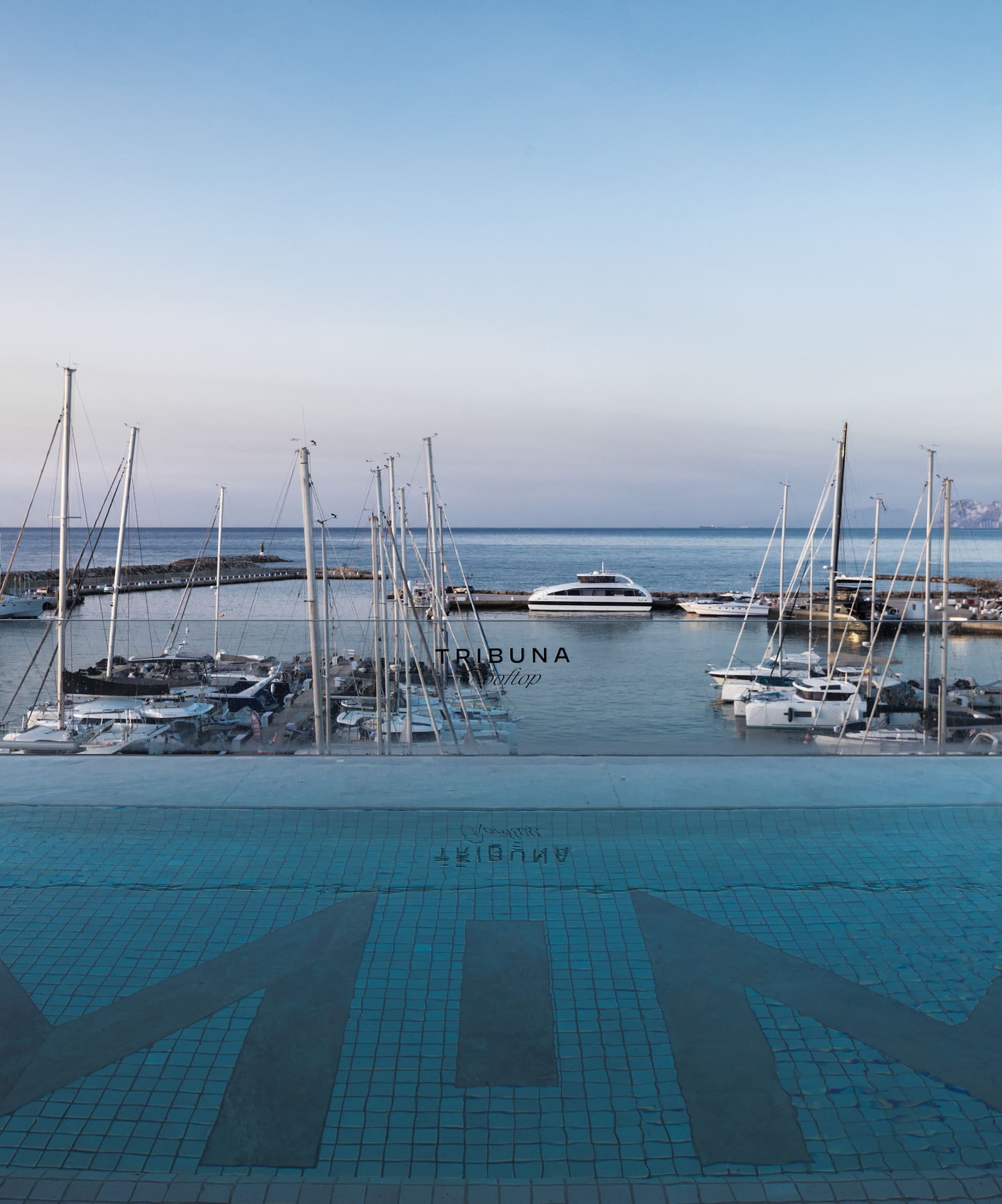 a pool with boats in the water