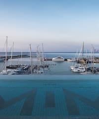 a pool with boats in the water