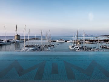 a pool with boats in the water