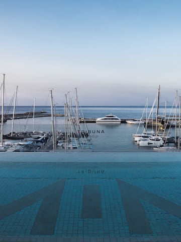 a pool with boats in the water