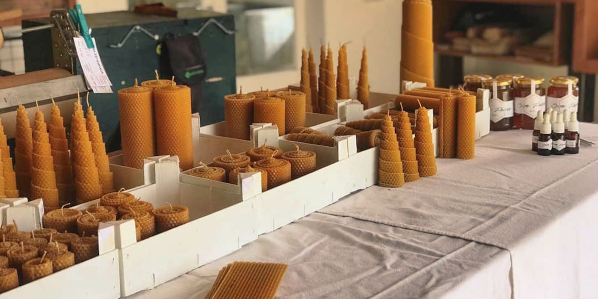 a table with many candles