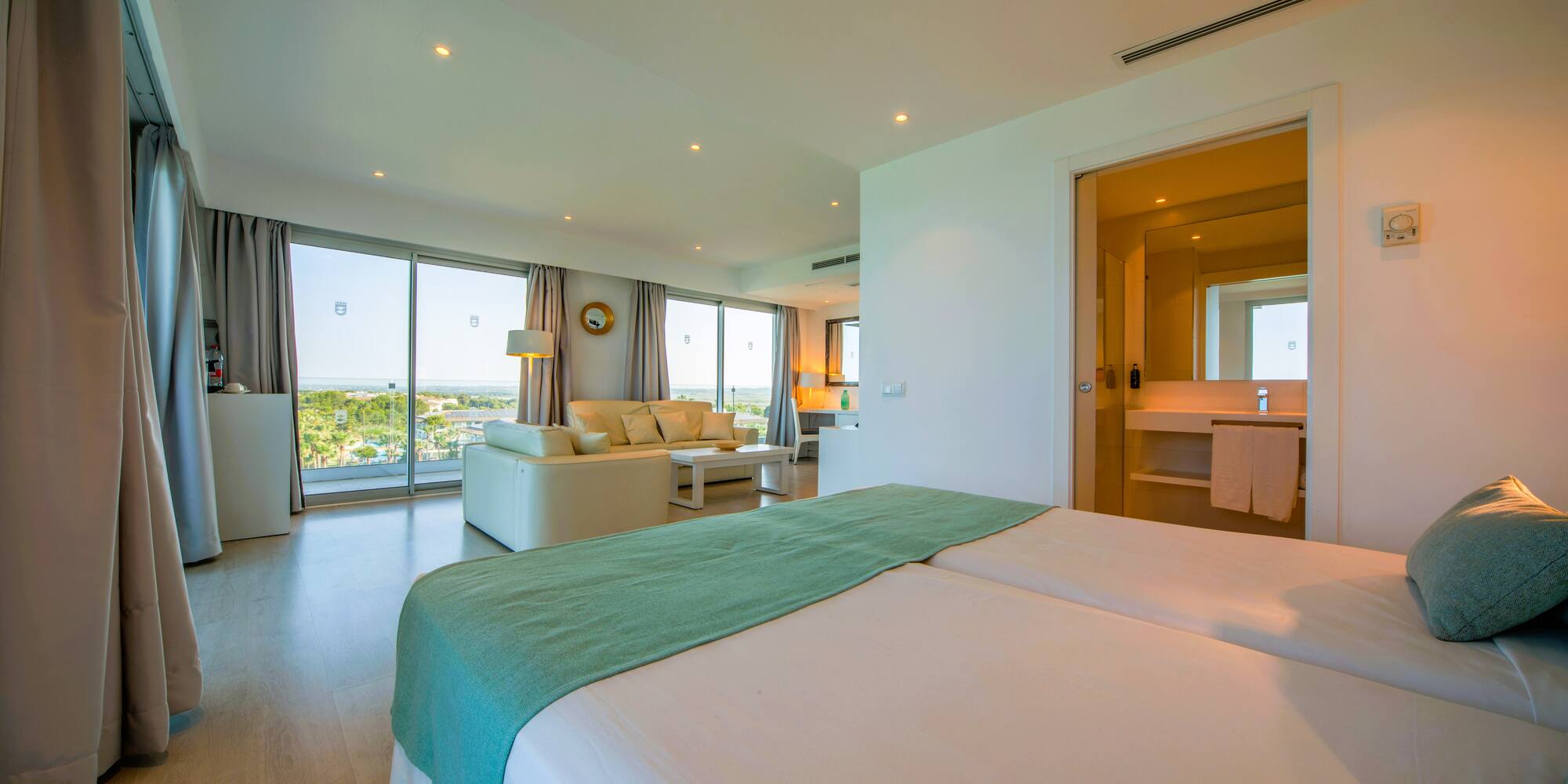 a room with a bed and a couch