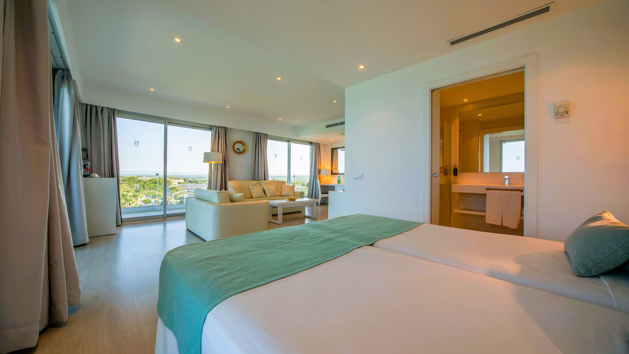 a room with a bed and a couch