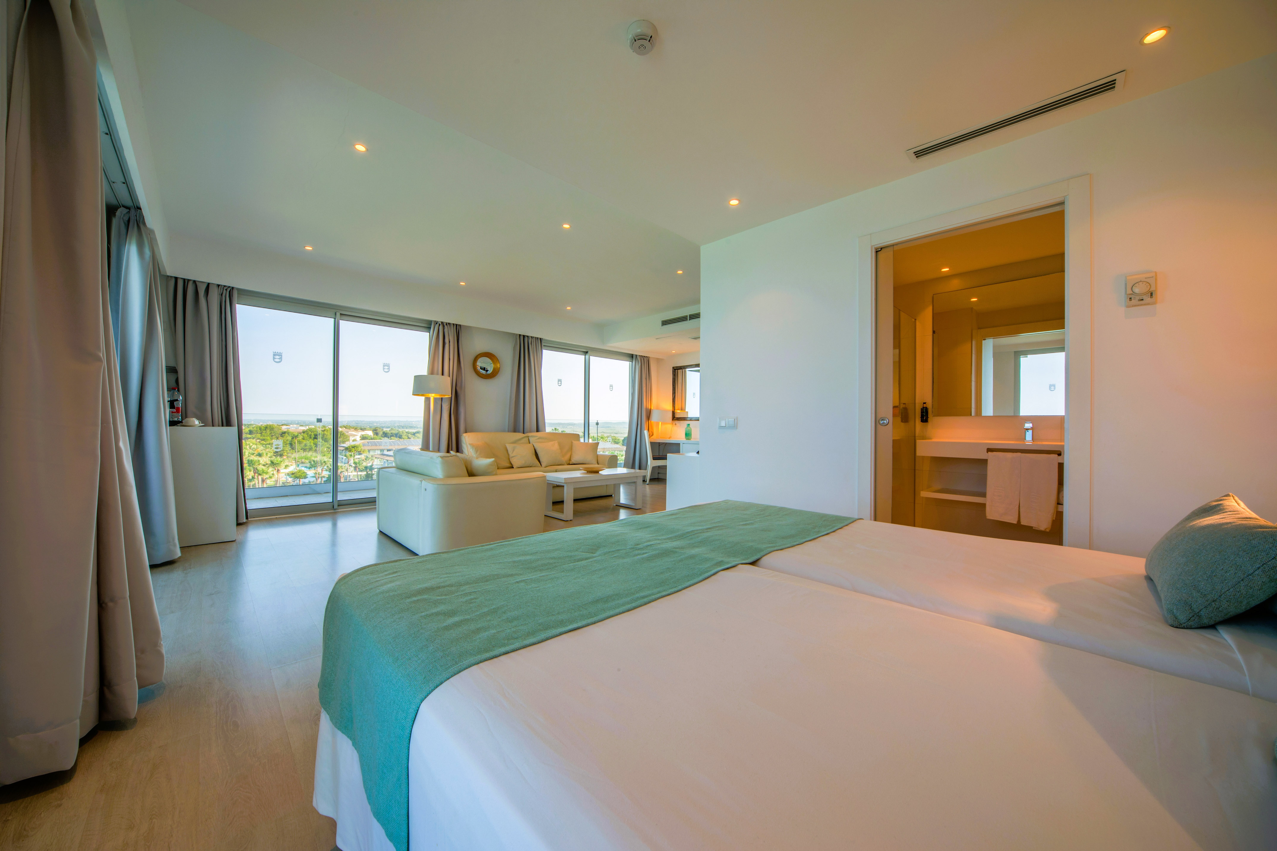 a room with a bed and a couch