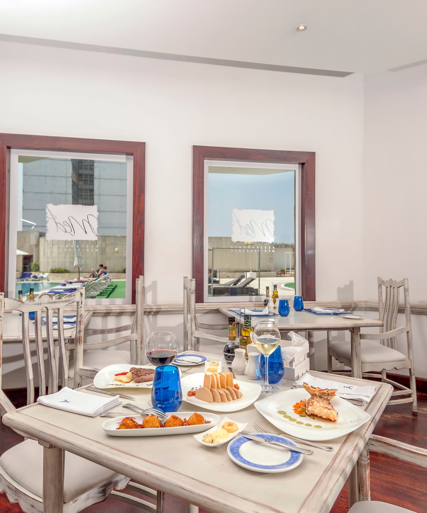 a table with food on it