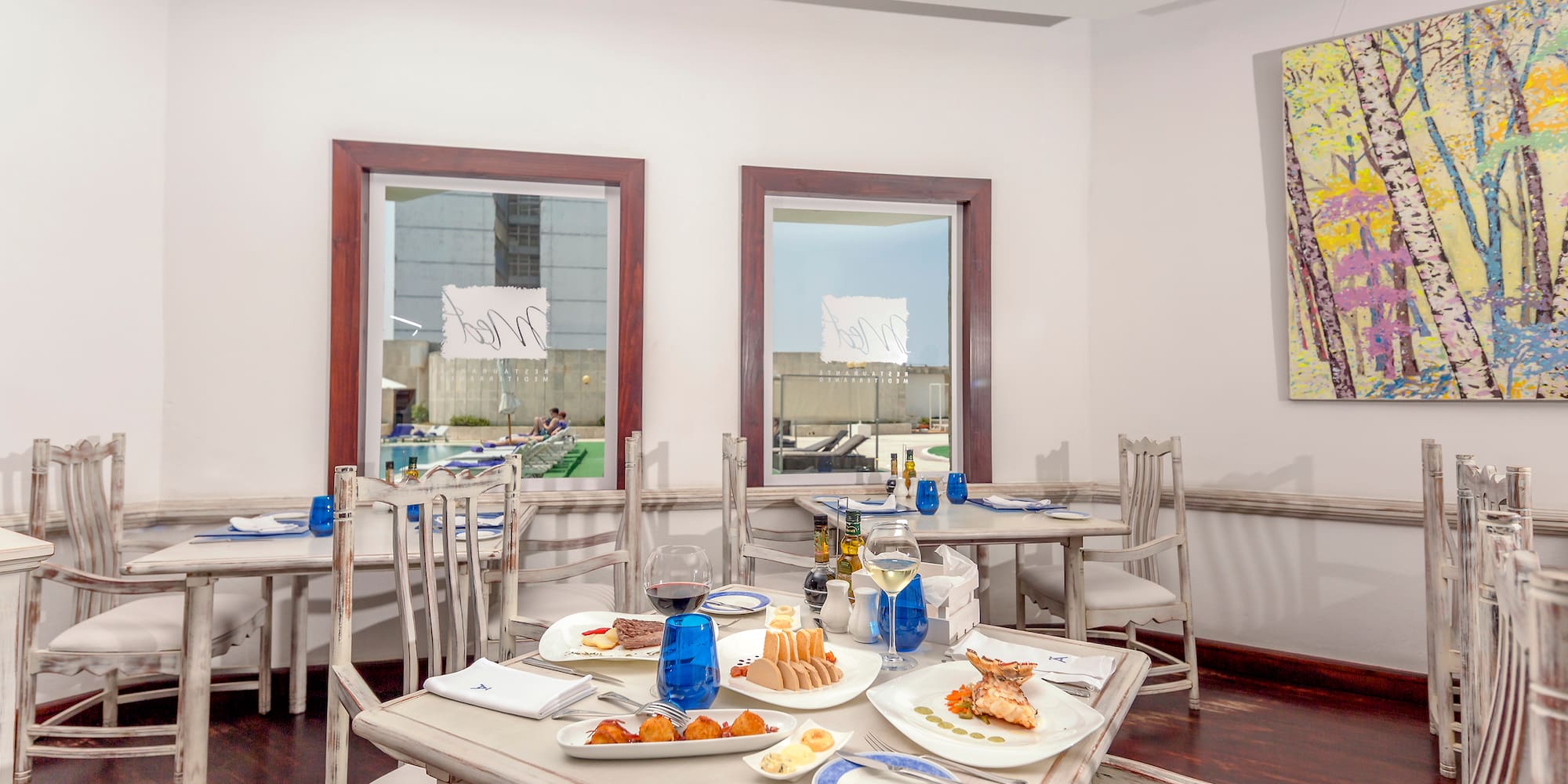 a table with food on it