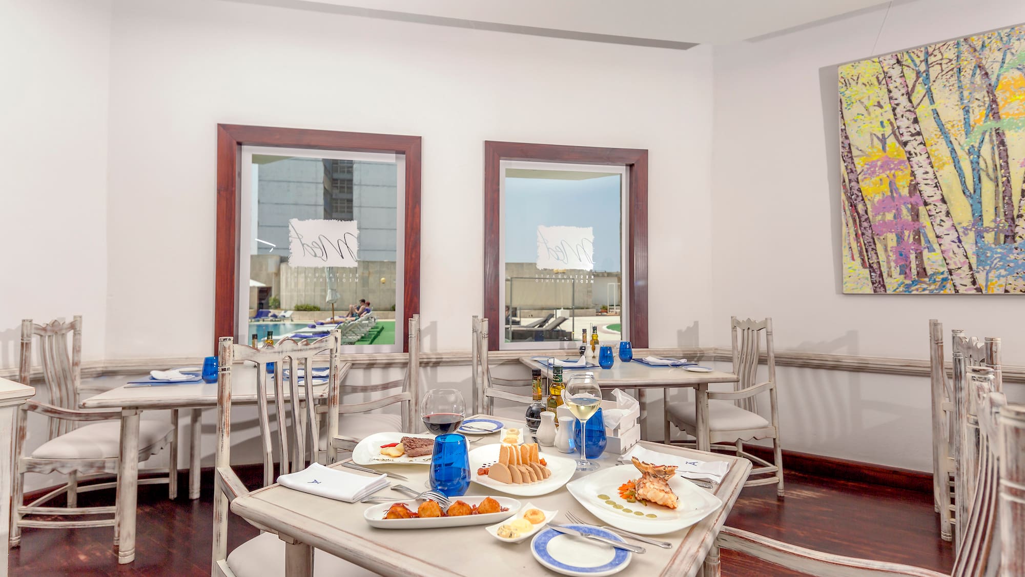 a table with food on it