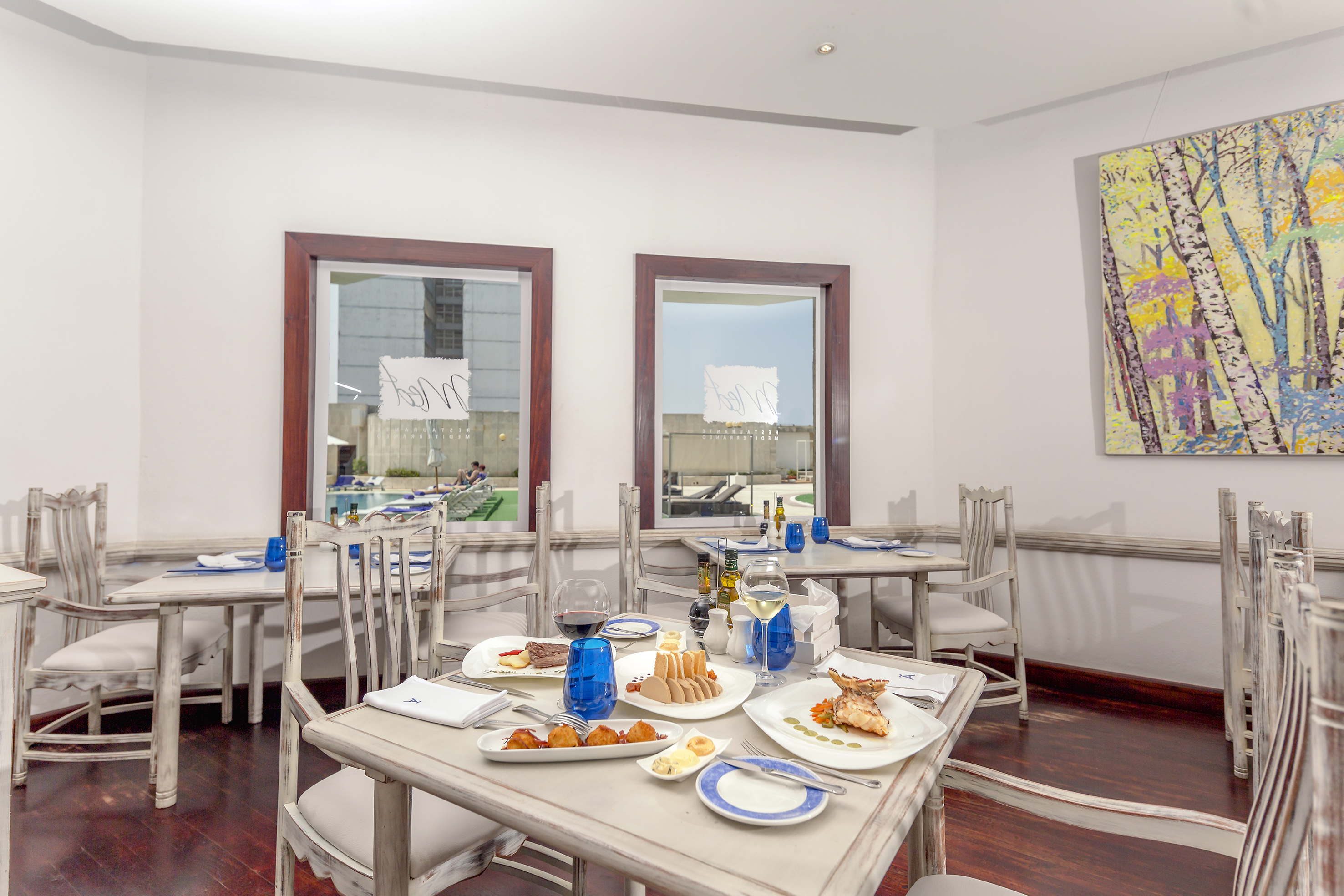 a table with food on it