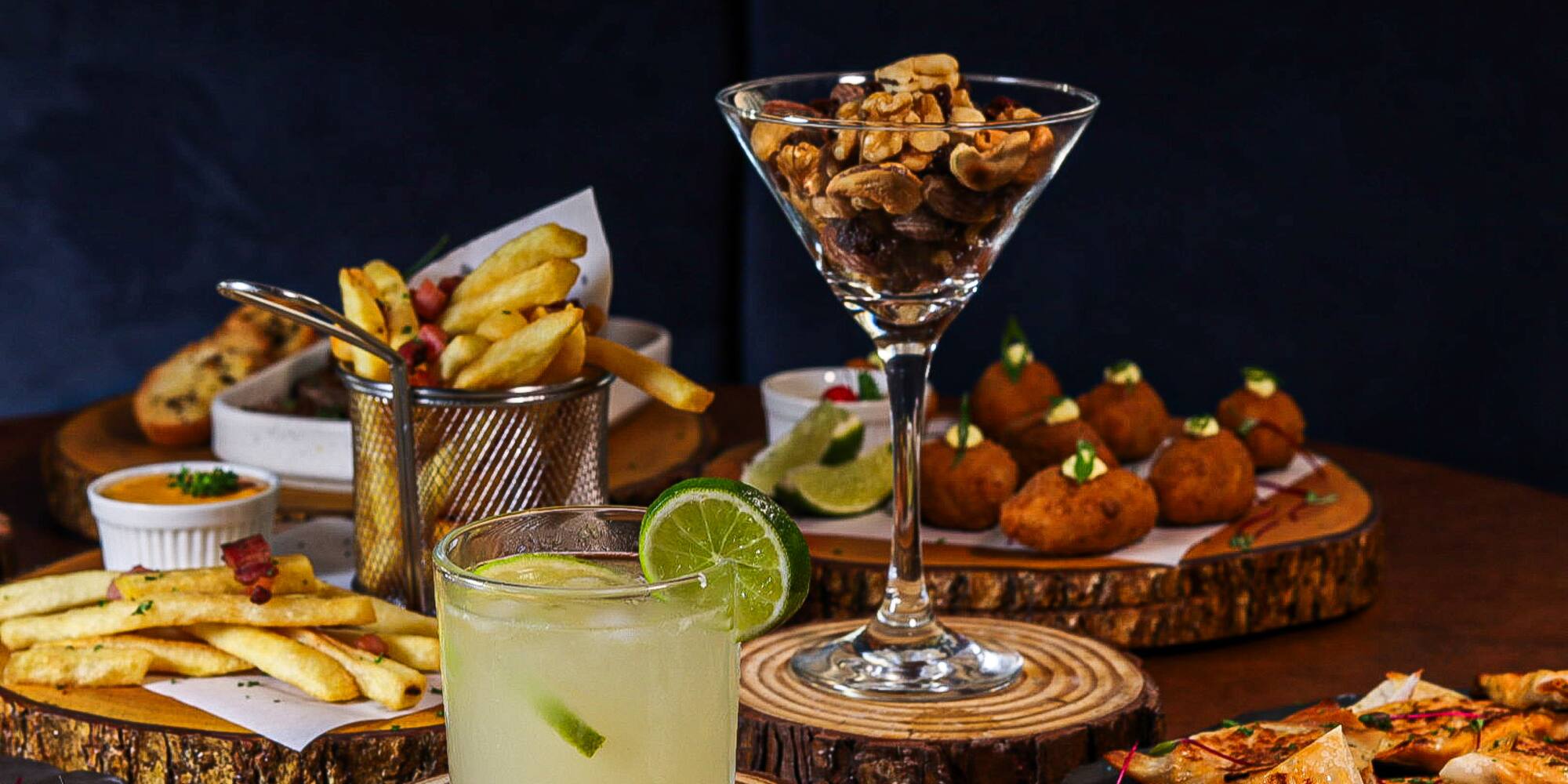 a table with food on it