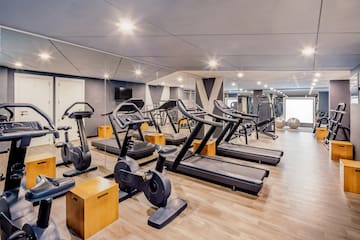 a room with exercise equipment