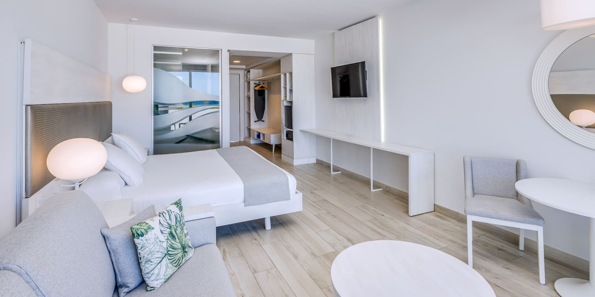 a room with a bed and a couch