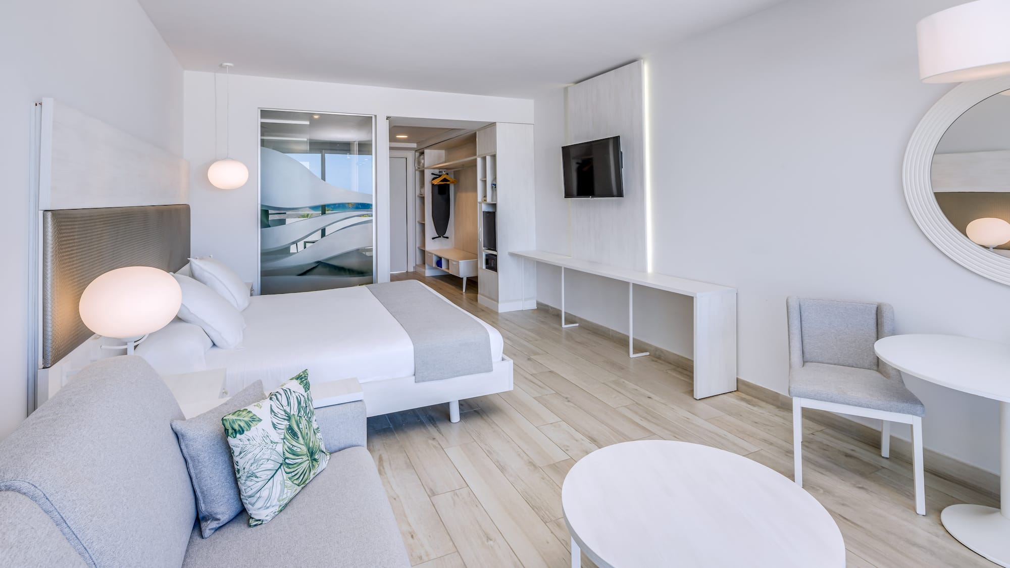 a room with a bed and a couch