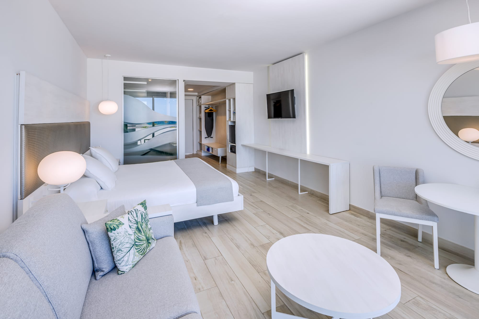 a room with a bed and a couch