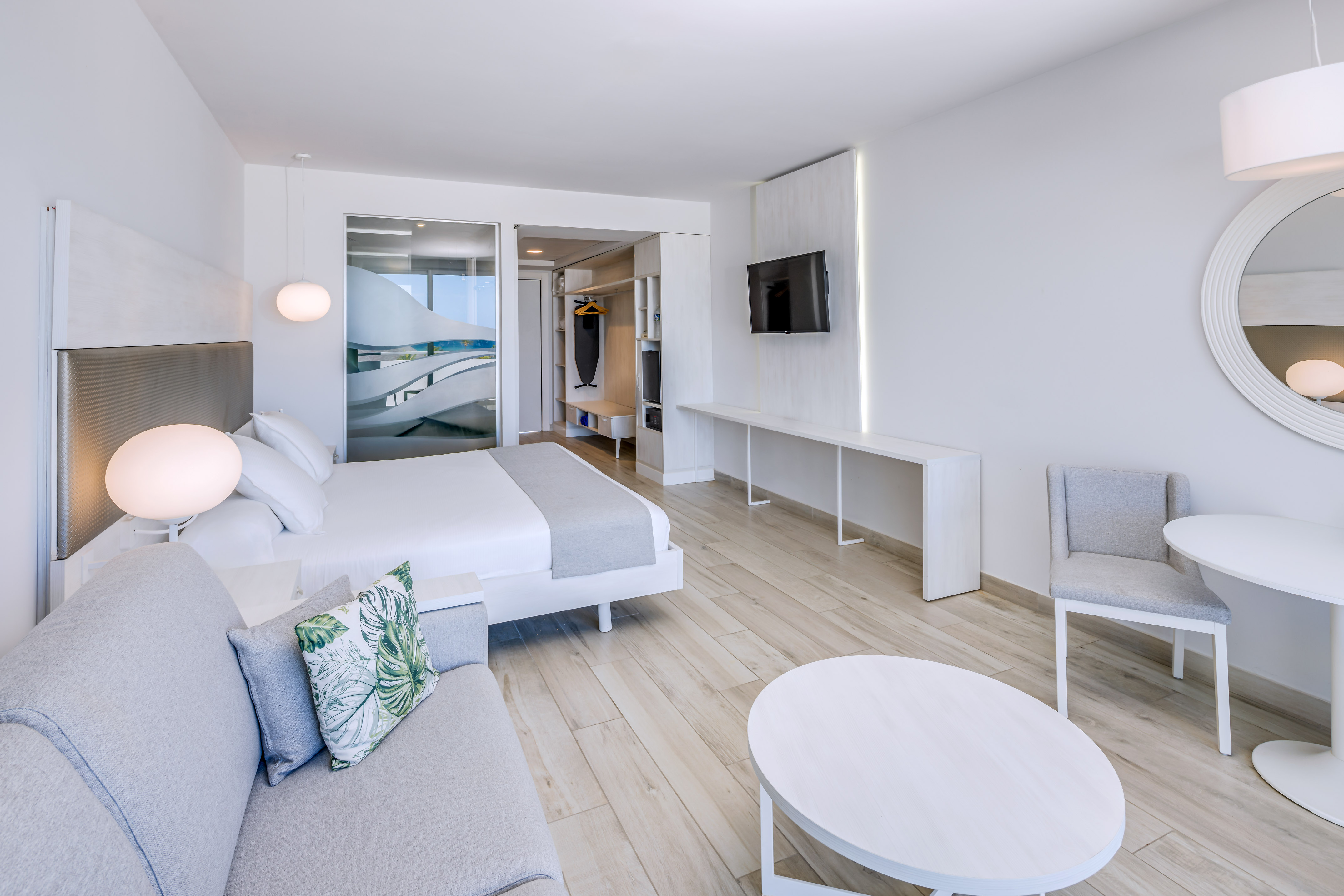 a room with a bed and a couch