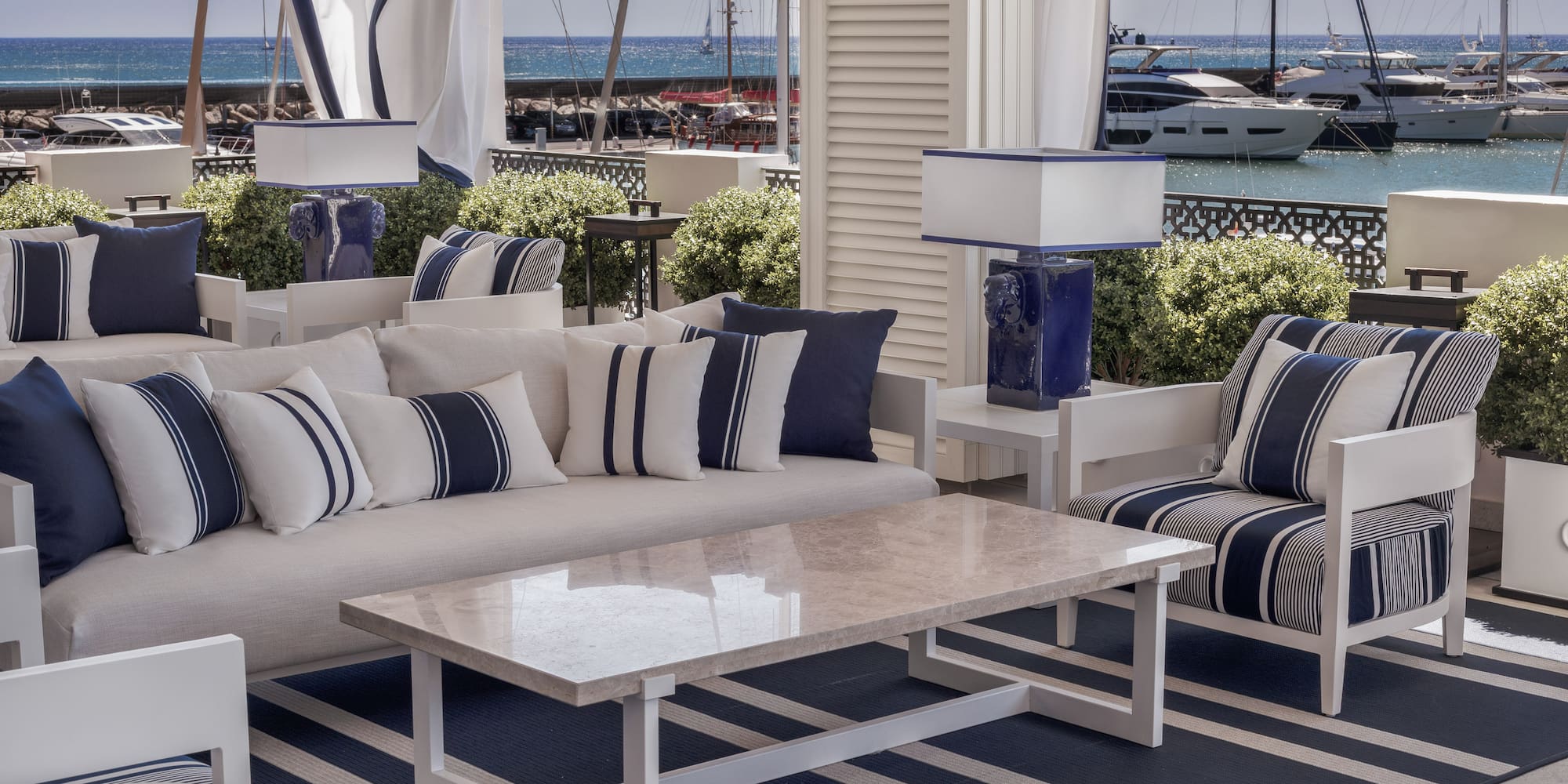 a living room with a couch and a table