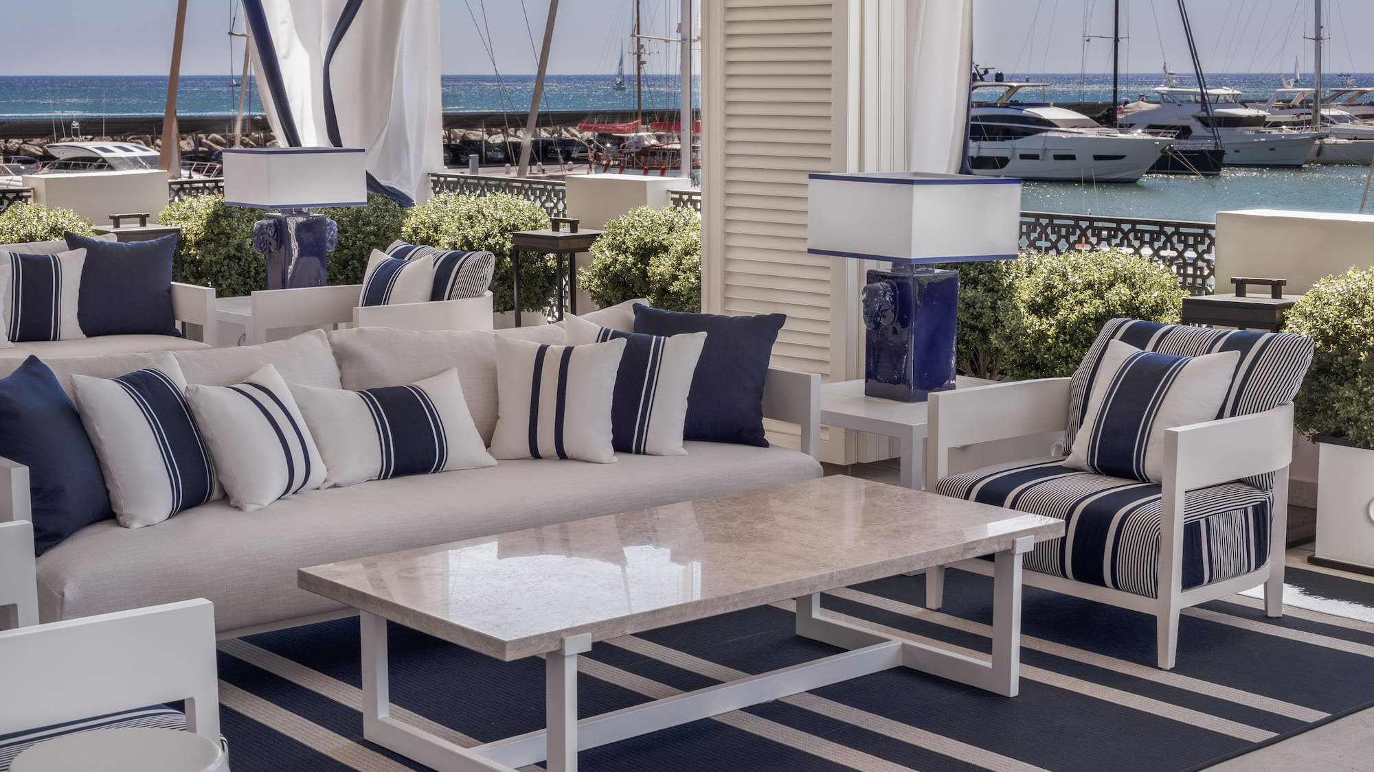 a living room with a couch and a table