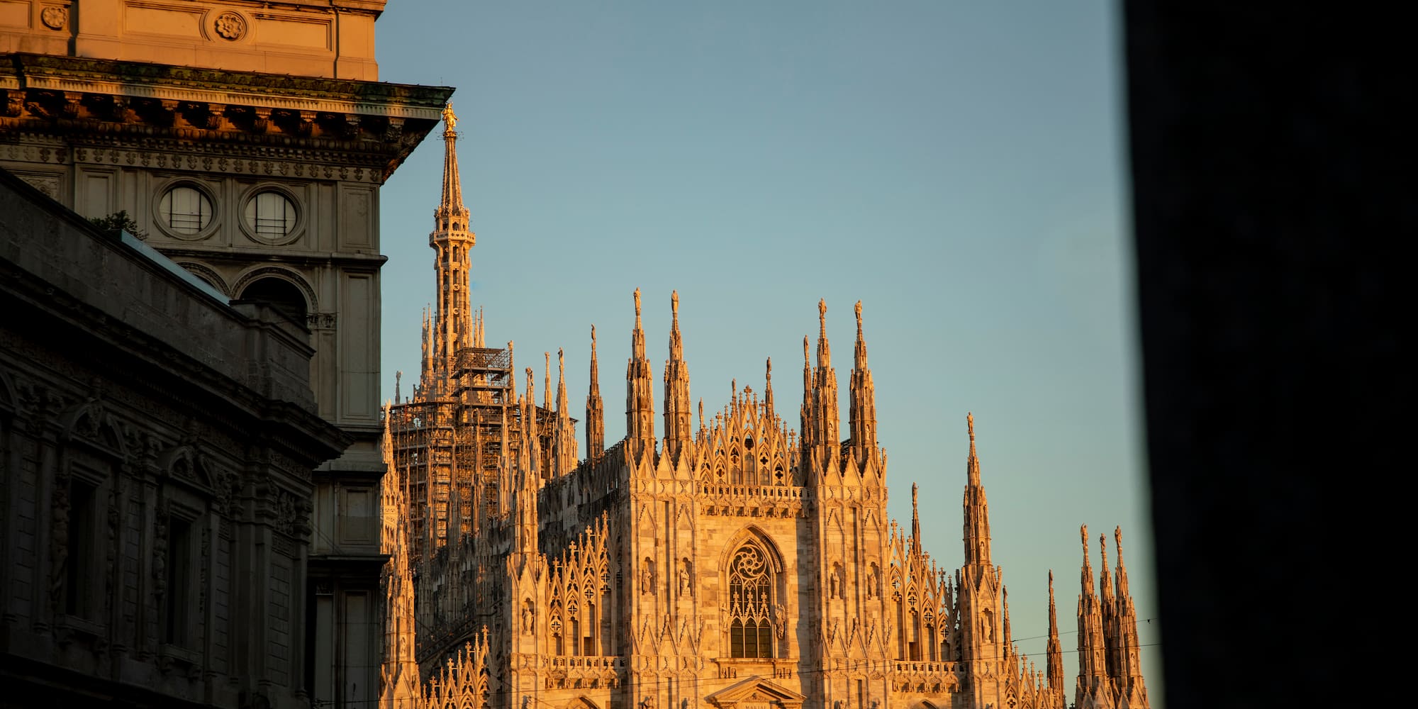 a large building with spires