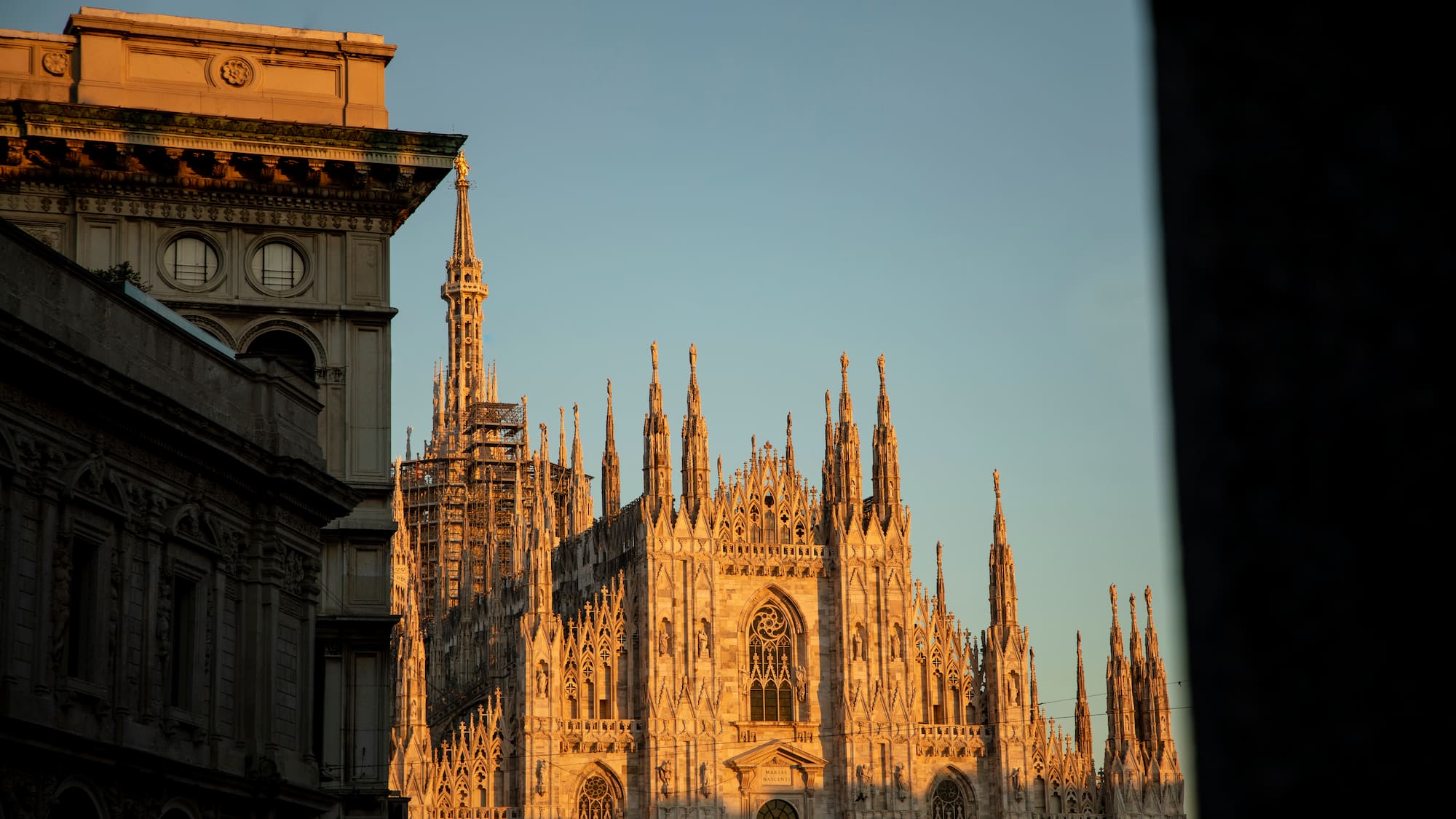 a large building with spires
