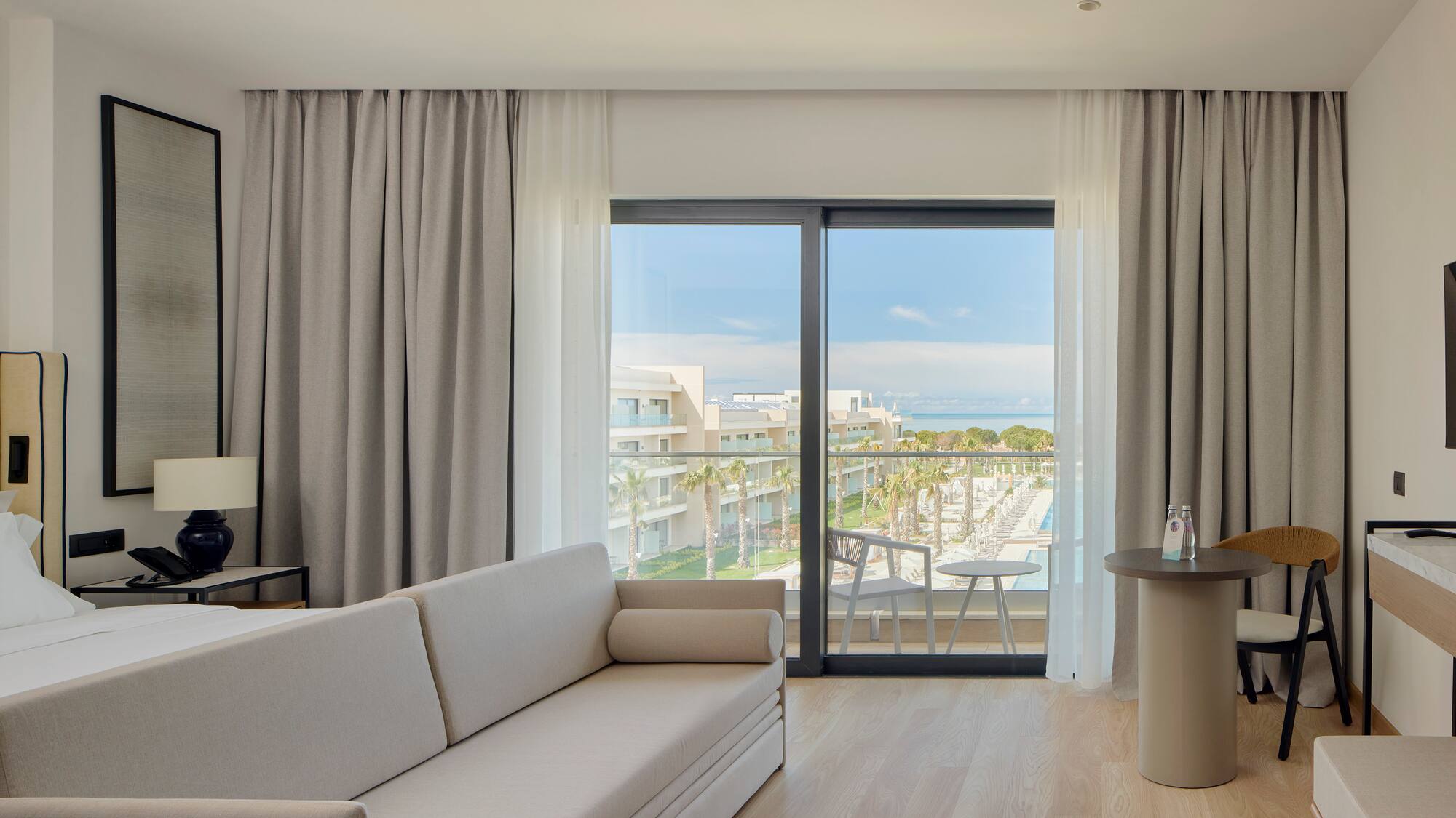 a room with a couch and a table