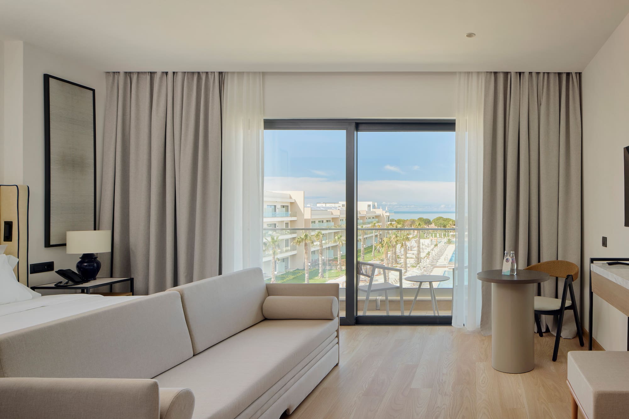 a room with a couch and a table