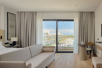 a room with a couch and a table