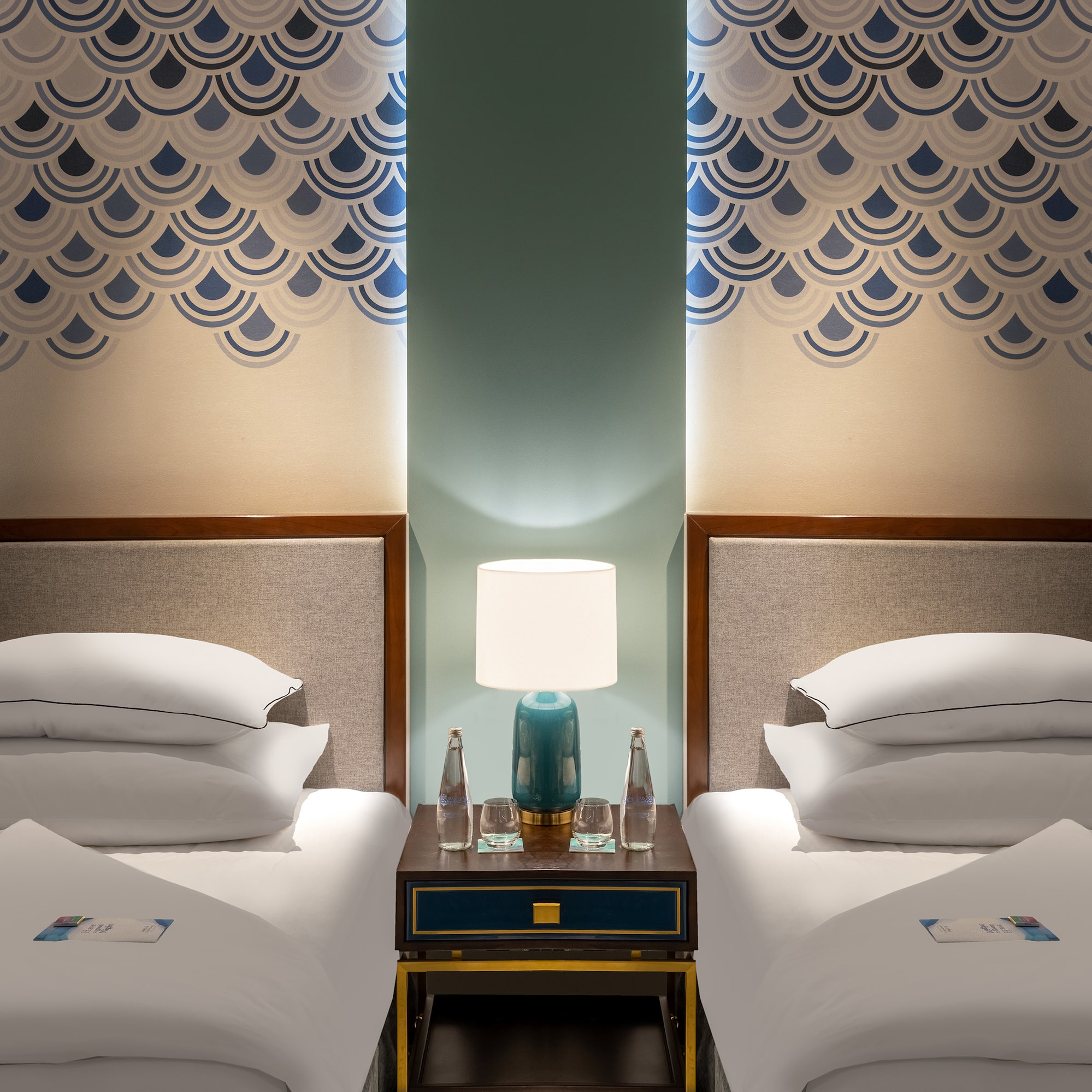 a room with two beds