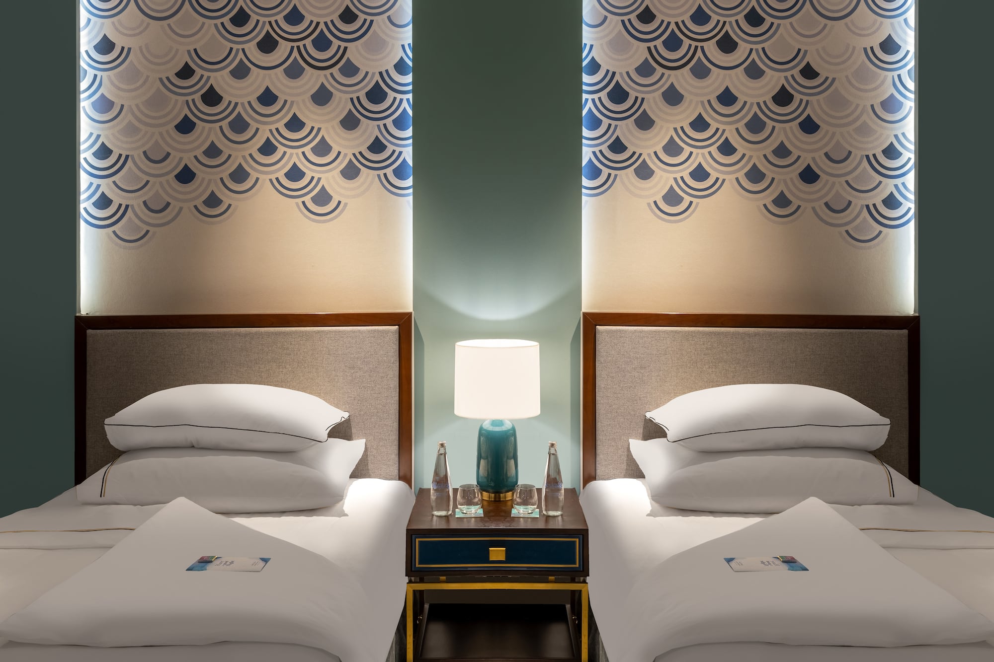 a room with two beds