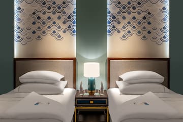 a room with two beds