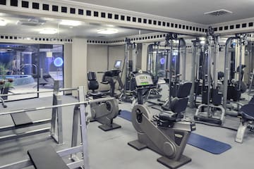 a gym with exercise equipment